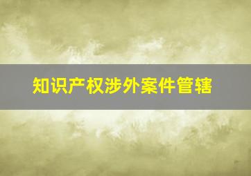 知识产权涉外案件管辖