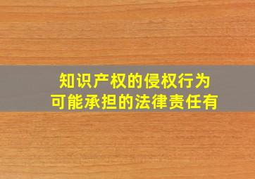 知识产权的侵权行为可能承担的法律责任有