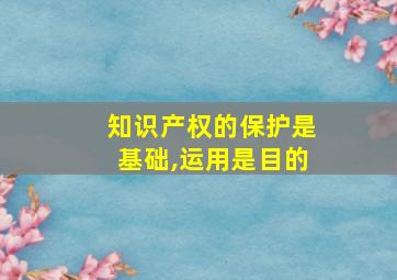 知识产权的保护是基础,运用是目的