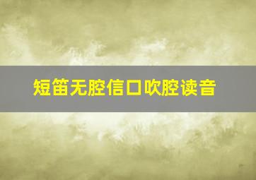 短笛无腔信口吹腔读音