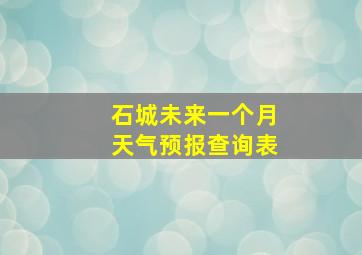 石城未来一个月天气预报查询表