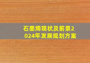 石墨烯现状及前景2024年发展规划方案