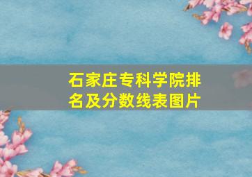 石家庄专科学院排名及分数线表图片