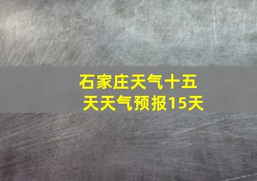 石家庄天气十五天天气预报15天