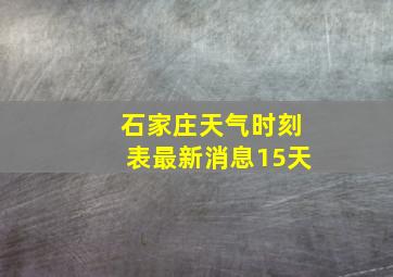 石家庄天气时刻表最新消息15天