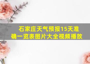 石家庄天气预报15天准确一览表图片大全视频播放