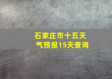 石家庄市十五天气预报15天查询