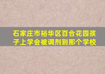 石家庄市裕华区百合花园孩子上学会被调剂到那个学校