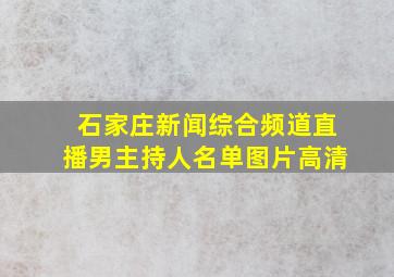 石家庄新闻综合频道直播男主持人名单图片高清