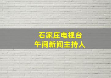 石家庄电视台午间新闻主持人