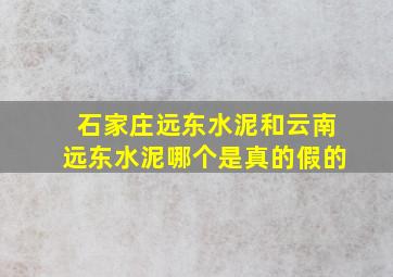 石家庄远东水泥和云南远东水泥哪个是真的假的