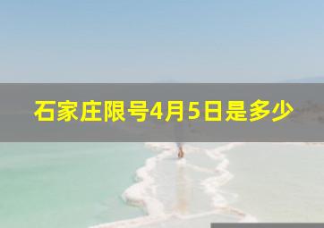 石家庄限号4月5日是多少