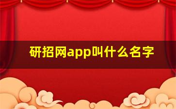 研招网app叫什么名字