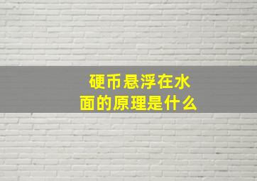 硬币悬浮在水面的原理是什么