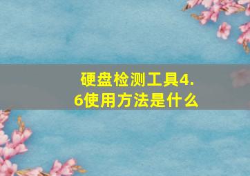 硬盘检测工具4.6使用方法是什么