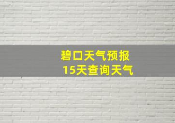 碧口天气预报15天查询天气