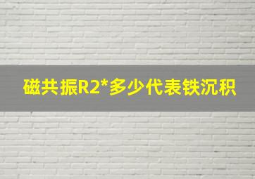 磁共振R2*多少代表铁沉积