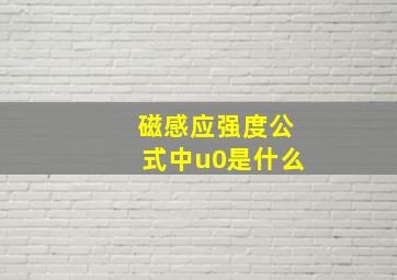 磁感应强度公式中u0是什么