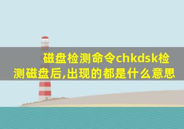 磁盘检测命令chkdsk检测磁盘后,出现的都是什么意思