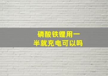 磷酸铁锂用一半就充电可以吗