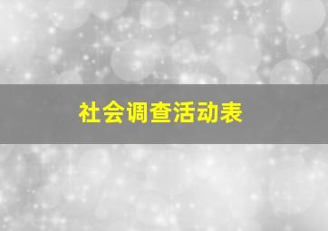 社会调查活动表