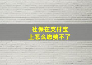 社保在支付宝上怎么缴费不了