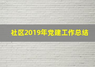 社区2019年党建工作总结