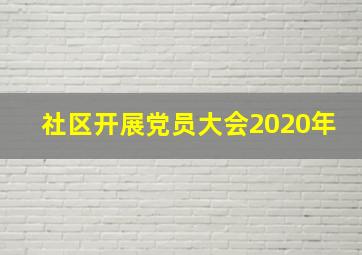 社区开展党员大会2020年