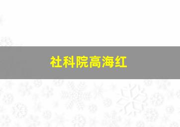 社科院高海红