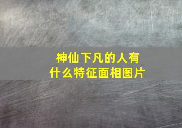 神仙下凡的人有什么特征面相图片