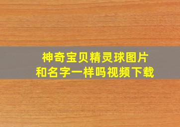 神奇宝贝精灵球图片和名字一样吗视频下载