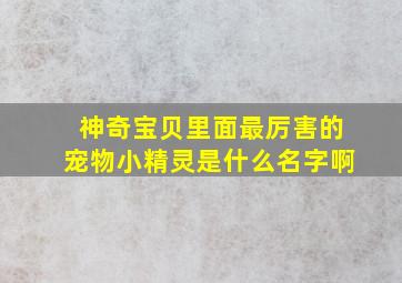 神奇宝贝里面最厉害的宠物小精灵是什么名字啊