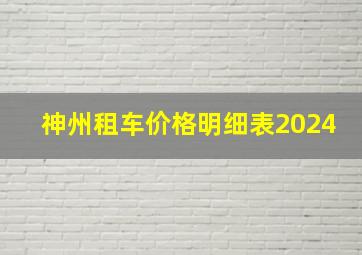 神州租车价格明细表2024