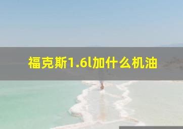 福克斯1.6l加什么机油