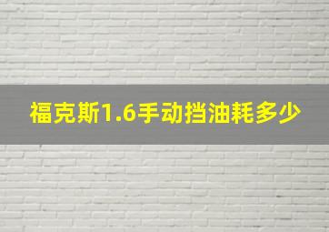 福克斯1.6手动挡油耗多少