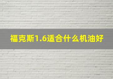 福克斯1.6适合什么机油好