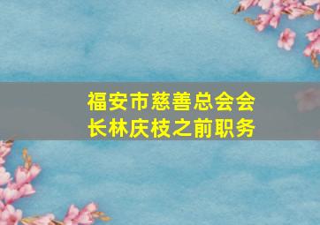 福安市慈善总会会长林庆枝之前职务