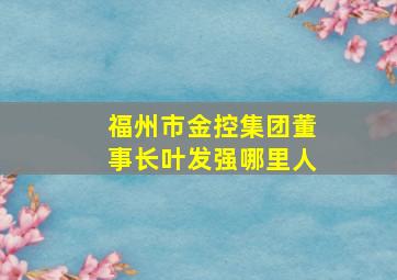 福州市金控集团董事长叶发强哪里人