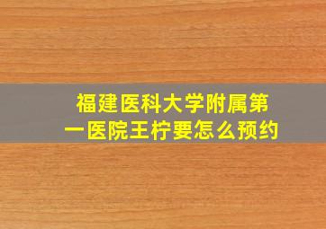 福建医科大学附属第一医院王柠要怎么预约