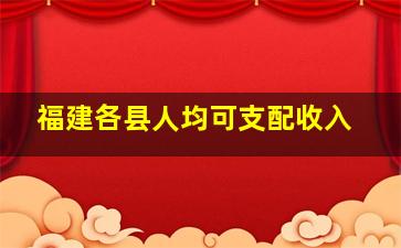 福建各县人均可支配收入