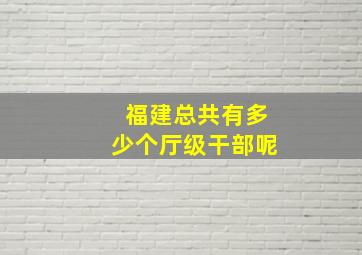 福建总共有多少个厅级干部呢