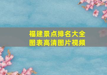 福建景点排名大全图表高清图片视频