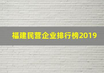 福建民营企业排行榜2019