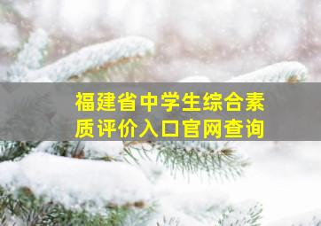 福建省中学生综合素质评价入口官网查询