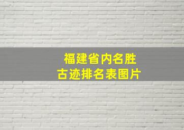 福建省内名胜古迹排名表图片