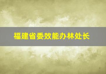 福建省委效能办林处长