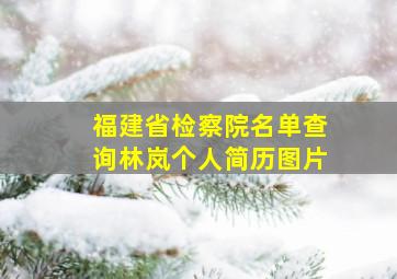 福建省检察院名单查询林岚个人简历图片