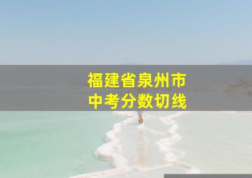 福建省泉州市中考分数切线