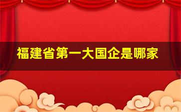 福建省第一大国企是哪家