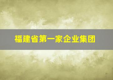 福建省第一家企业集团